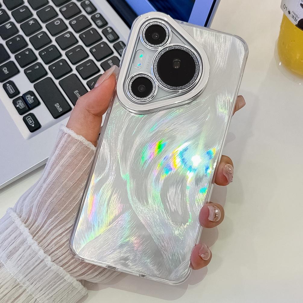 

Покрытие цветной блестящий чехол для телефона с перьями для Huawei Pura 70 Ultra Pura 70 Pro Pura70 + Mate 60 Pro Mate60 защитный чехол для камеры Huawei Mate 60