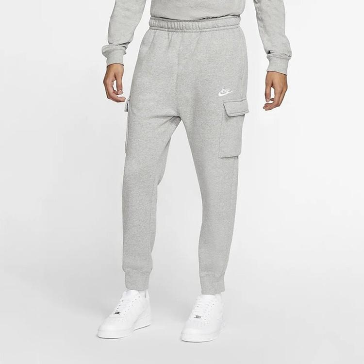 Nike Sportovní kalhoty Club Fleece Utility s více kapsami Pánské Spodní díly Šedé CD3130-063
