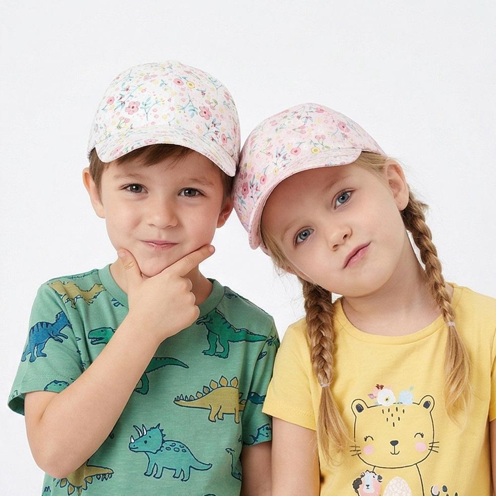 Children's Small Flower Baseball Cap, Girl's Curved Brimmed Baseball Cap, Boy's Breathable Sun Protection Hat