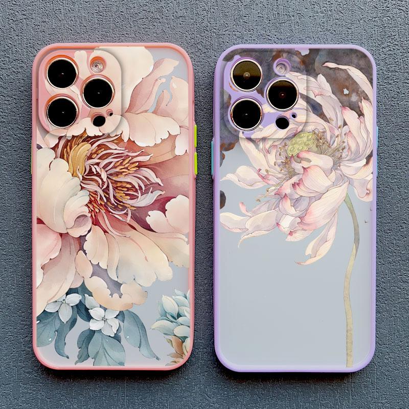 Vintage Blumen Handyhülle Für iPhone 12 11 13 Pro Max Mini 16 15 14 Pro Max X XR XS 8 7 14 15 Plus SE Schmetterling Pflanze Rückseite