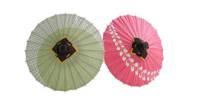 Yamamoto Bamboo Crafts Mini Japanese Set of 31cm Interior Gift Umbrella Grass (YAMAMOTOTAKIZAYIKUYA) Umbrellas, 2, Diameter, Decoration, (Green