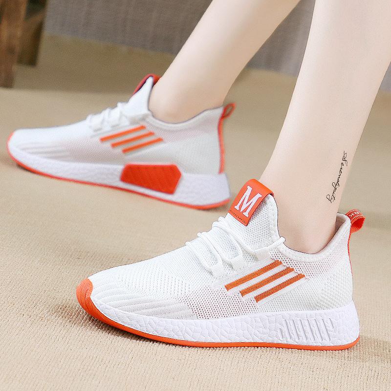 Spring New Flying Mesh Sneakers Women's Small White Breathable Flat Casual Shoes Soft Soled Shoes