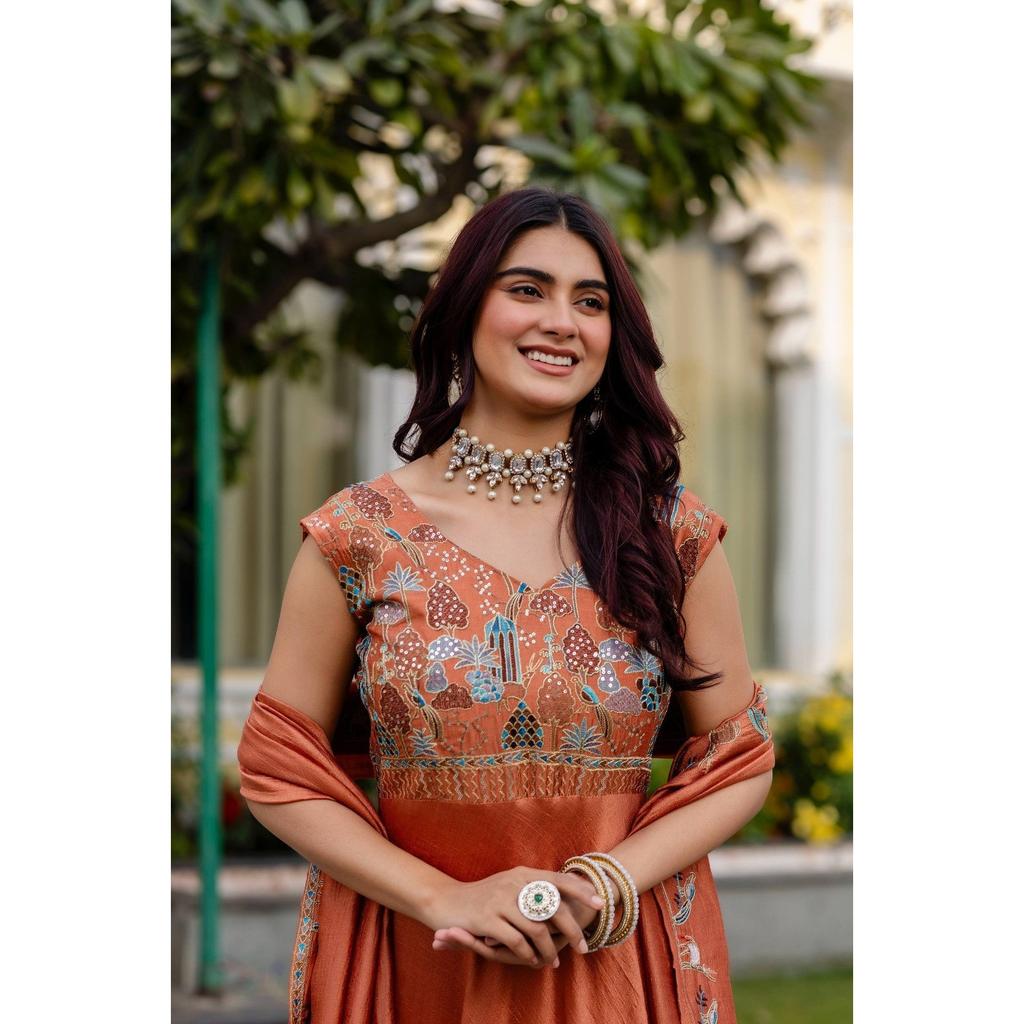 Party Wedding Wear Pakisatni Anarkali Suit Indian Bollywood Gown Dupatta Set