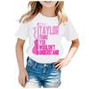 Summer Round Neck 3D Guitar Printed Top Fashionable Casual Short Sleeved Children's Girl T-shirts