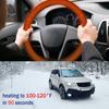 Winter Heating Steering Wheel Cover Non-slip for DC 12V Quick Warmer Rapid Heat Soft Suede Cover Auto Winter Accessories