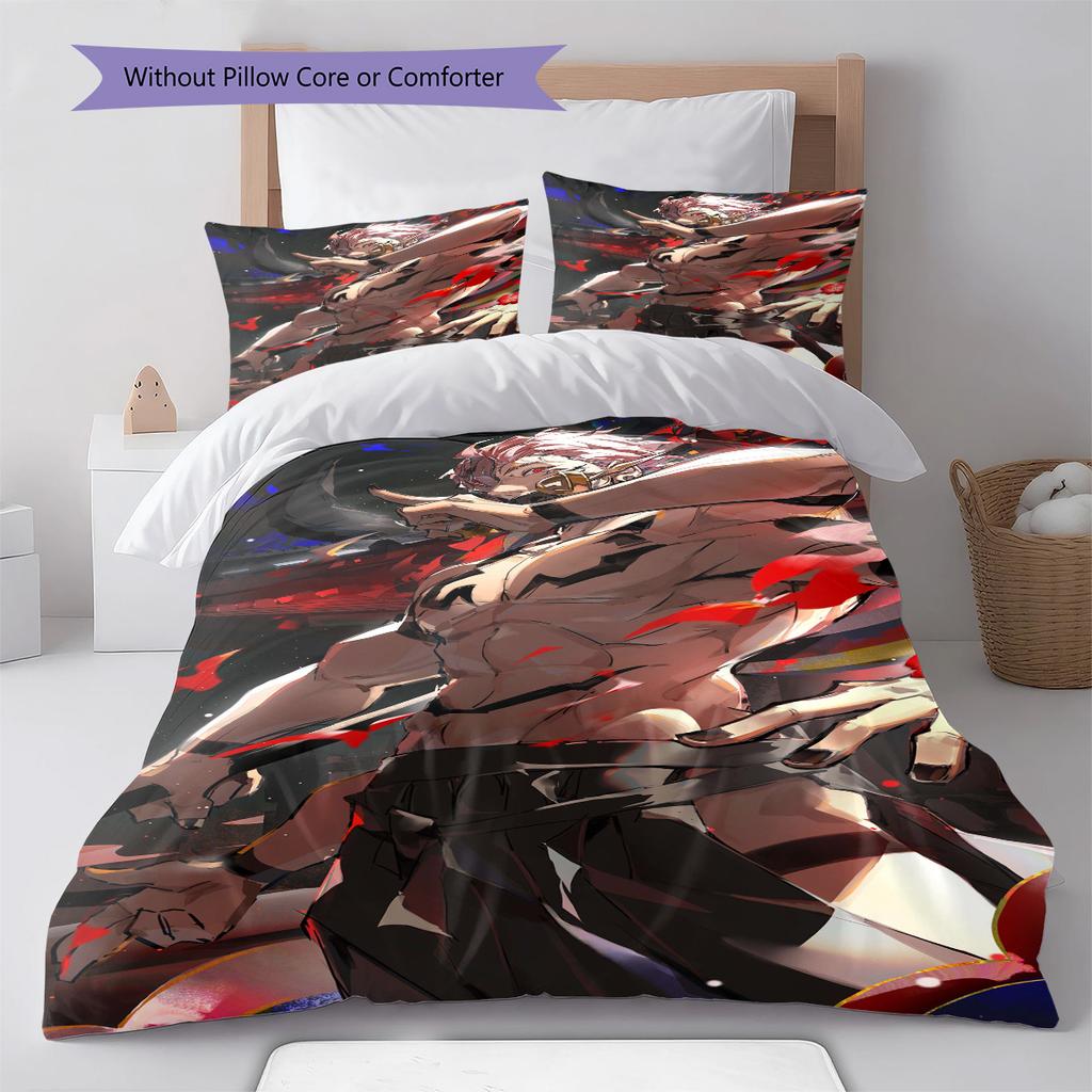 Jujutsu Kaisen Anime Bed Set Duvet Cover Polyester Comforter Cover Pillowcase Twin Full Queen Zipper -QJY