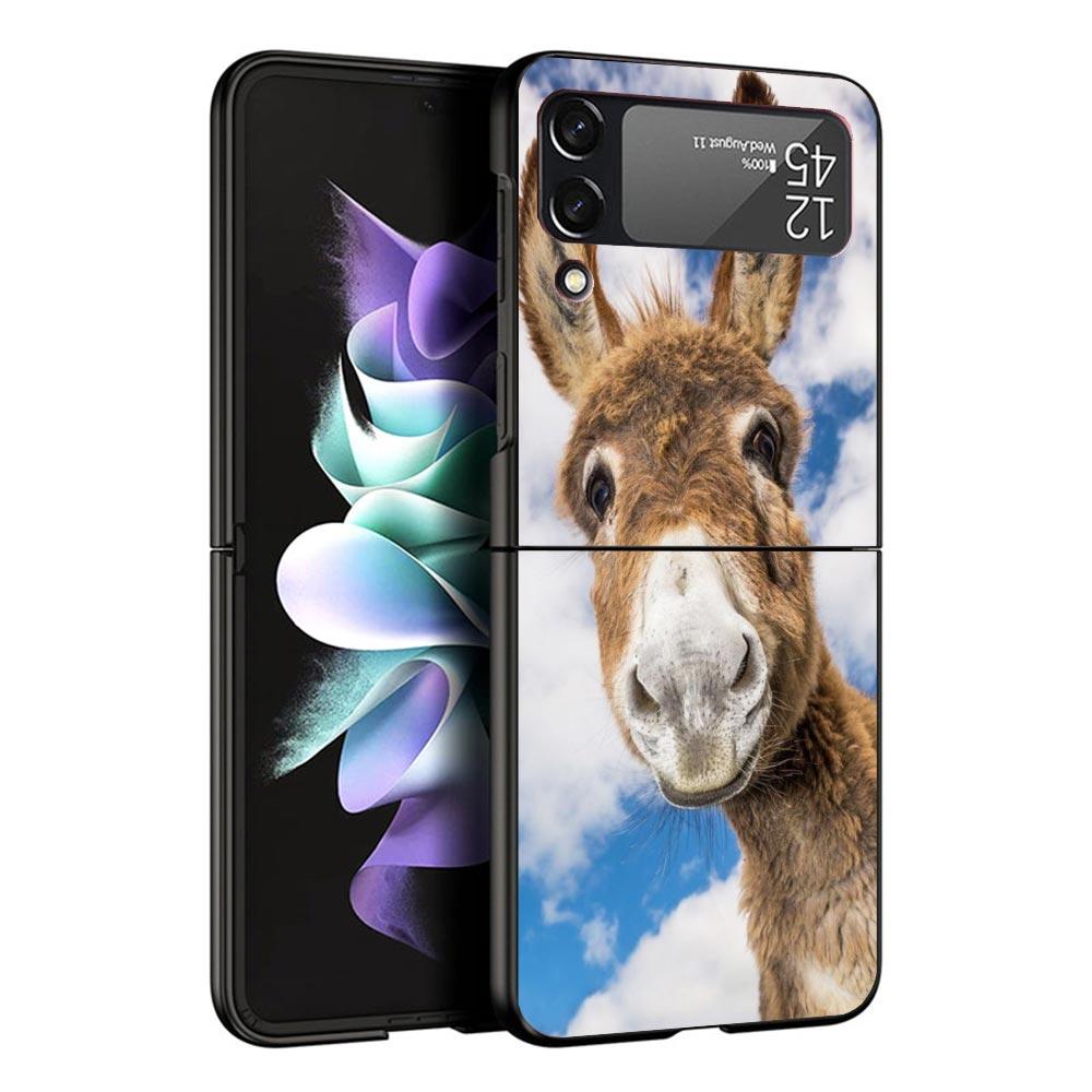 Funny Donkey Case For Samsung Galaxy Z Flip 7 6 5 4 3 Z Flip7 Flip6 Flip5 Flip4 5G Phone Cover Flip3 Folding Coque