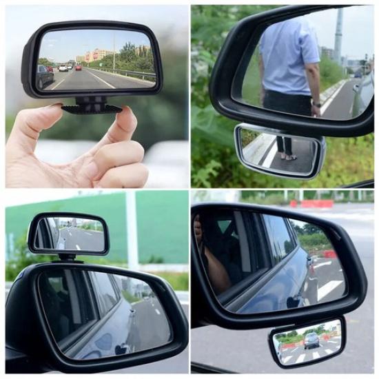 1x Car Accessories 360-Degree Self-Adhesive Blind Spot Wide Angle Convex Mirror