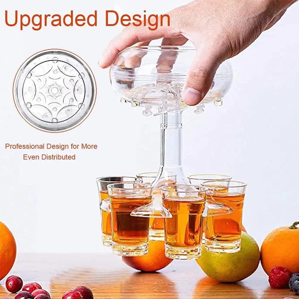 Party Game 6 Cups of Acrylic Wine Whiskey Beer Dispenser Bar Beer Cocktail Party Home Bar Party Alcoholic Beverage Dispenser