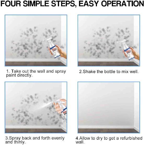 Magic Wall Repair Spray Set, Versatile Wall Repair Paint Wall Spray Paint, Water-Based Paint White Peel, Wall Mending Kit for Seamless Repairs - Dust