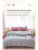 New Woven Cotton Pure 4-Piece Bedding Set: Skin-Friendly Pillowcase & Fitted Sheet