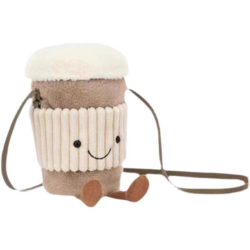 

Soft Plush Woolen Bucket Bag For Women, Crossbody Shoulder Bag, Light Grey, Zipper Closure Ideal For Daily Use Characters)