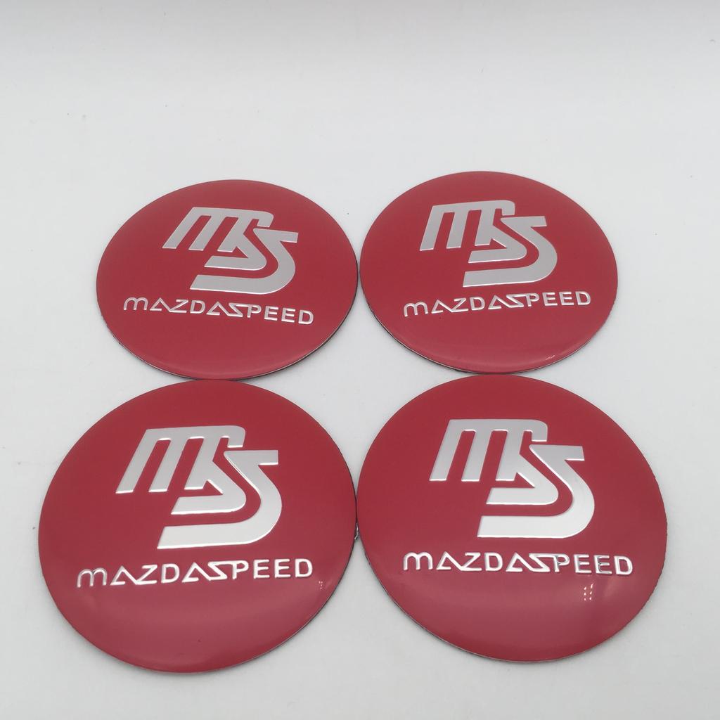 4pcs 3D forMazda MS 56mm 60mm 65mm Car Wheel hub Center Cap covers emblem Badge sticker Decal styling auto Accessories ZSDGT