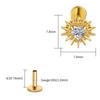 Stud Labret Flat Back Coração Quebrado ASTM F136 Titânio Right Grand 16G Argola de Cartilagem Coração CZ Piercing Helix Tragus Joia