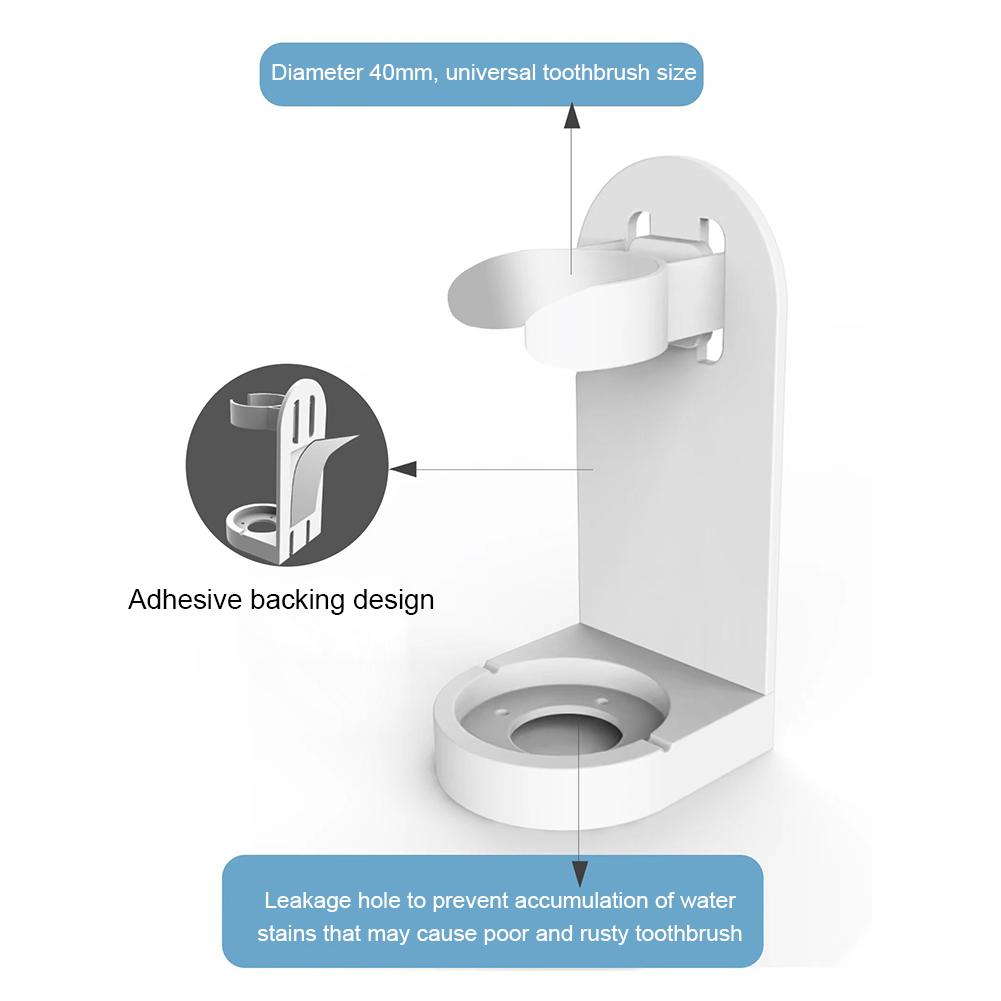 Electric Toothbrush Rack Adjustable Wall-Mounted Non-slip Rack Space Bathroom Organizer Adults I6S1