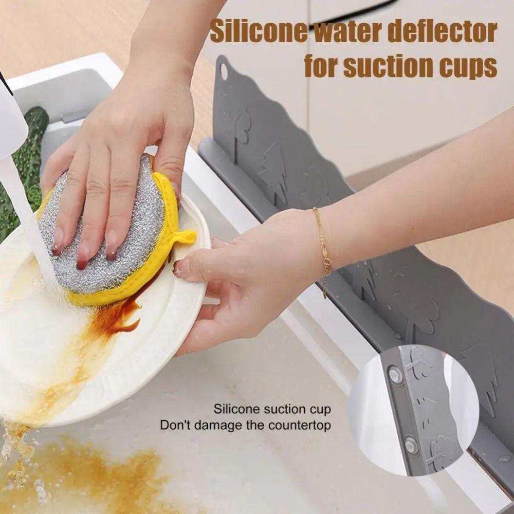 Reusable Sink Splash Guard Flexible Water Blocking Board Kitchen Water Baffle  for Wash Basin