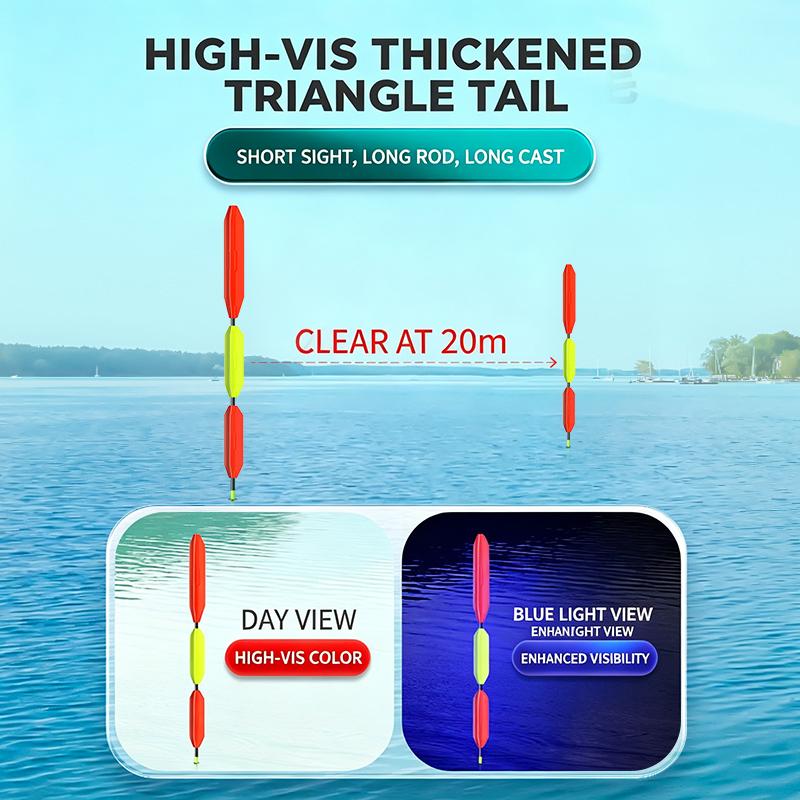 Highly Visible Fishing Float Triangular Tail Buoyancy For All Water Fishing For Catching Carp Crucian Carp Tilapia Grass Carp