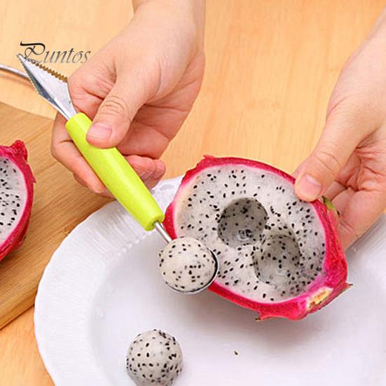 Double End Ball Scoop Labor Saving Anti Deformed Sawtooth Design Melon Ball Spoon Household Supplies