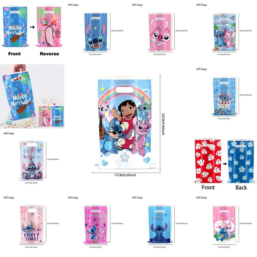 Kids Party Stitch Candy Bags With Plastic Material For Birthday Decor Gifts And
