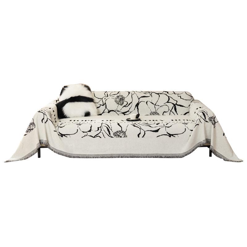 Chenille Nordic Style Sofa Cushion Cover Towel Cloth Four Seasons Universal Double-Sided Available Armrest Backrest Sofa Protection Set