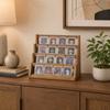 4-Tier Wood Card Display Shelf - Stepped Holder for Sports Trading Cards, Collectibles, Memorabilia