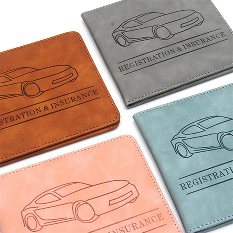 Car Registration And Insurance Holder Car Accessories Vehicle Glove Box Car Organizer Car Essential Document Card Wallet