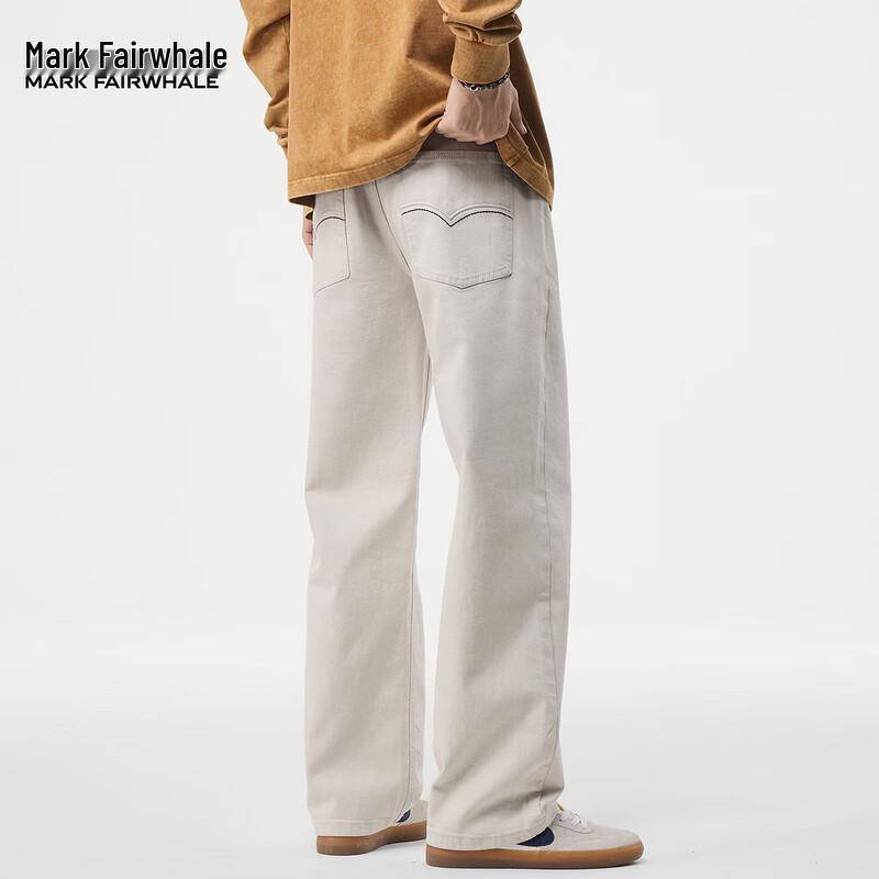 Mark Hua Fei Men's Loose Straight Leg Micro-Elastic Denim Jeans