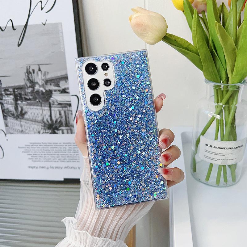 For Korea for Samsung S24ultra Mobile Phone Case Glue Glitter Sequin S25plus Soft Case A16 Fashion S23