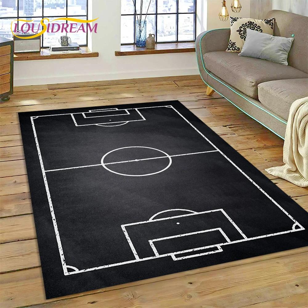 3D-Teppich mit Fußballfeld für Schlafzimmer, Wohnzimmer, Sofa-Dekoration, Kinderspiel, große Dekoration, Bodenmatte, Geschenk