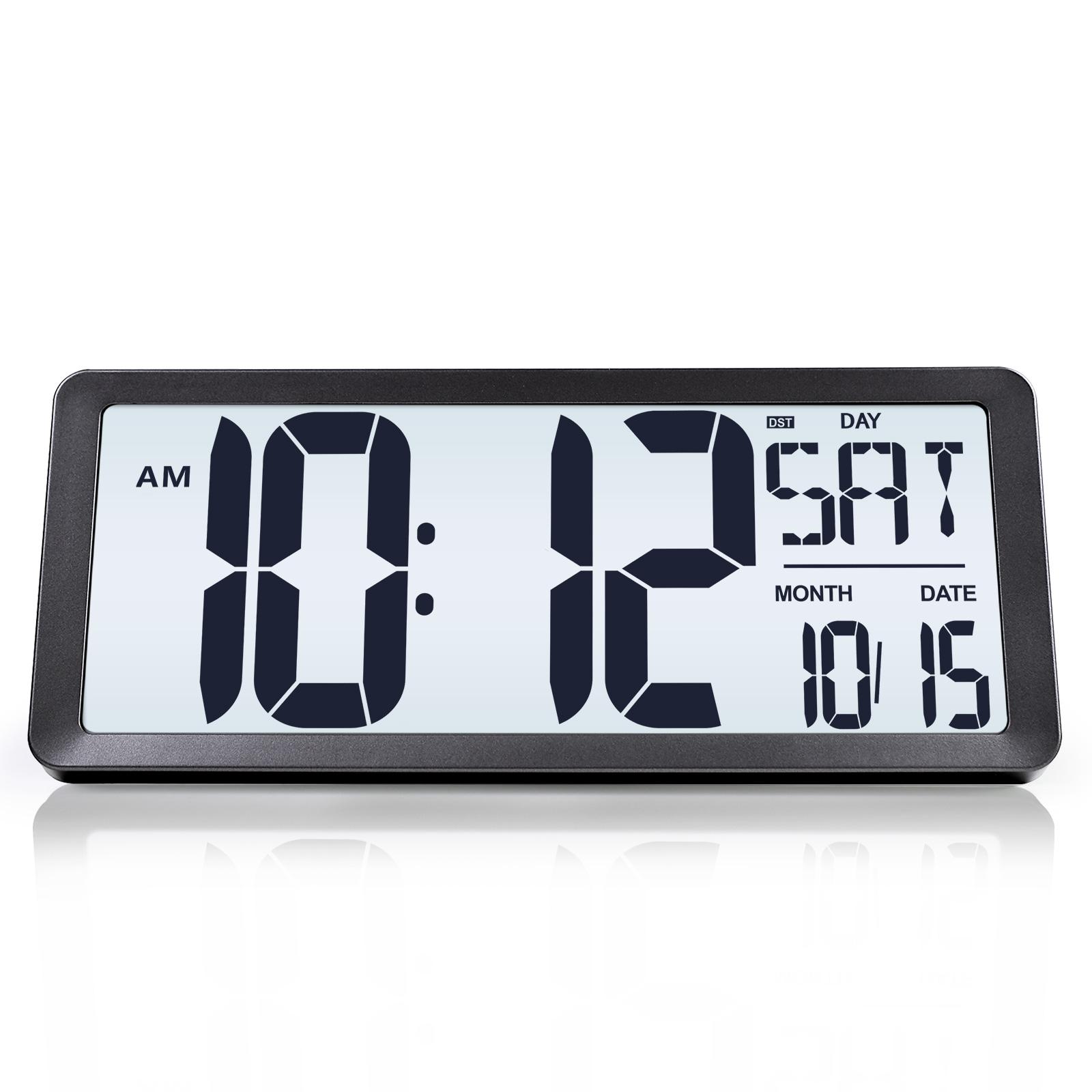 

Большие настенные цифровые часы Vision Jumbo с будильником 13,8 ЖК-дисплеем, будильником, календарем, температурой в помещении, питание от батареек