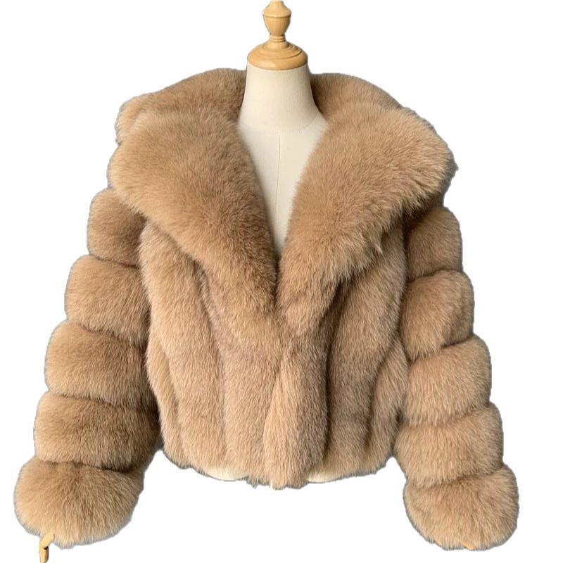 European and American fur coats imitation fox hair women's clothing autumn and winter imitation fur coats suit collars a lot