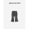 French Arielle De Pinto Girls' Pants Winter Clothing Girls' Fleece-Lined Thickened Denim Flared Pants