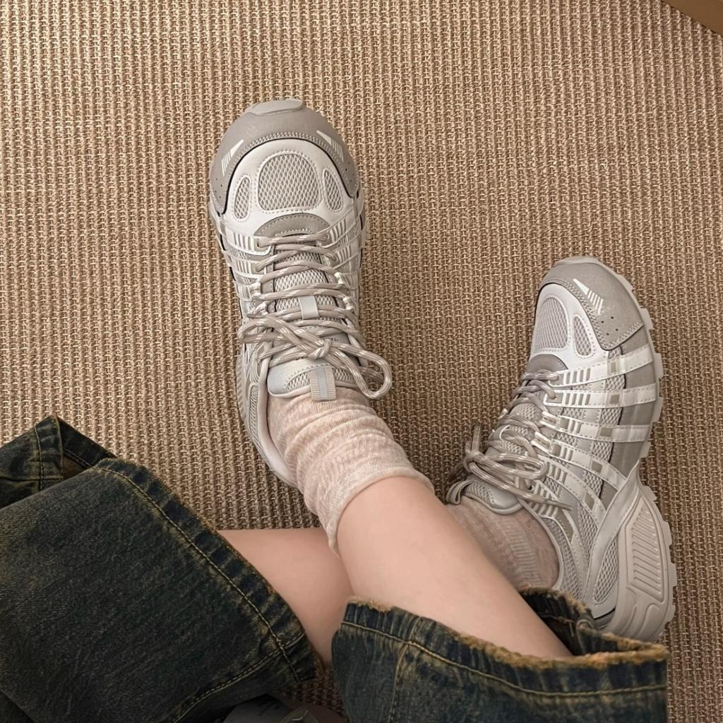 Advanced sense of color matching heightened dad shoes women's 2025 summer new mesh breathable lightweight versatile sports and leisure shoes