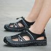 Summer Men's Leather Beach Sandals Handmade Mens Closed Toe Sandals Mens Leather Sandals