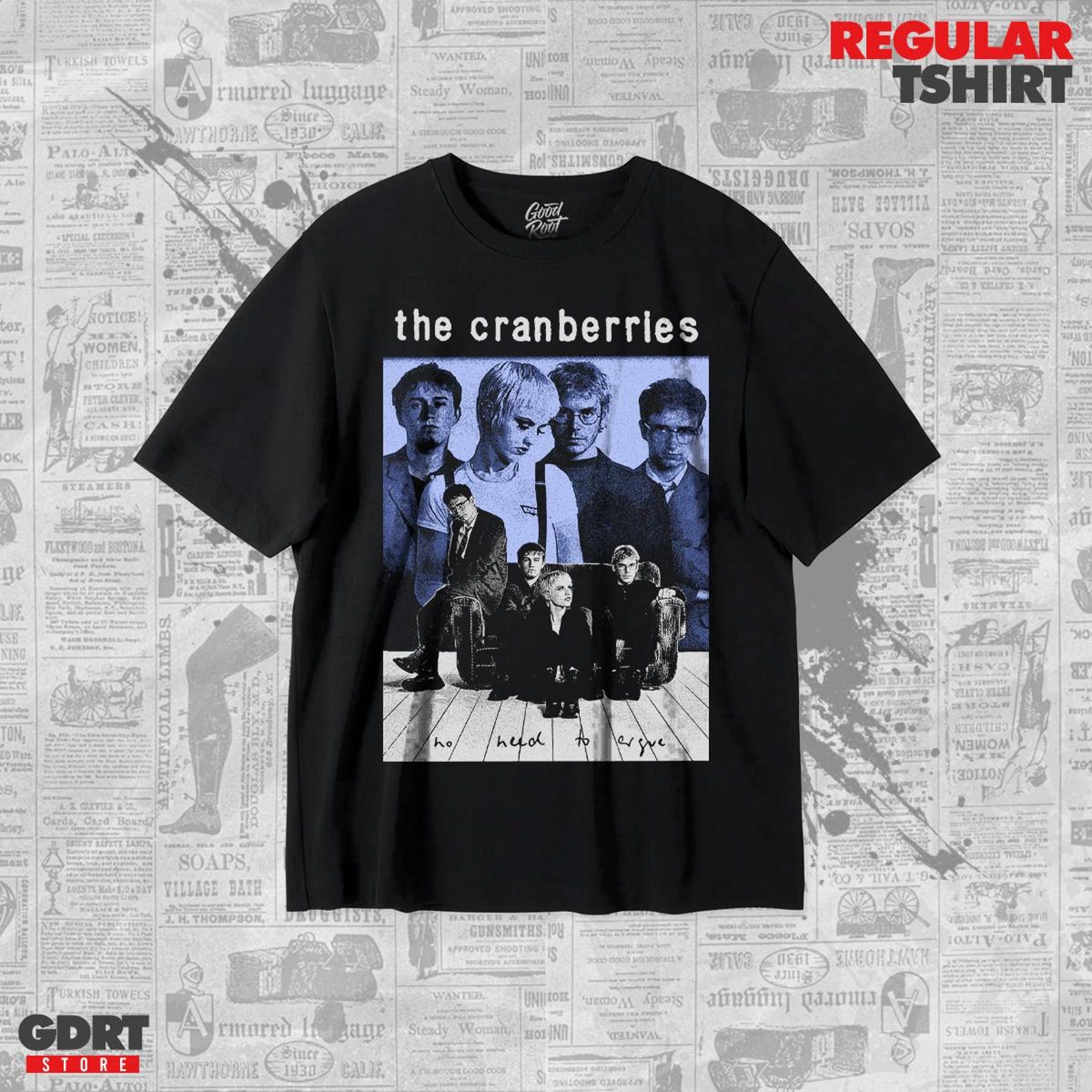 The Cranberries T shirt - Gold Albums- Unisex Heavy Shirt L