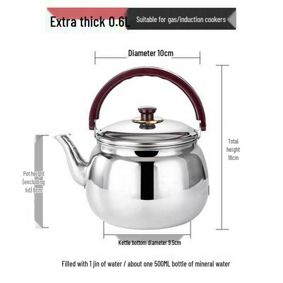 7L Pfeifender nichtmagnetischer Edelstahlkessel zum Kochen von Wasser und Suppe