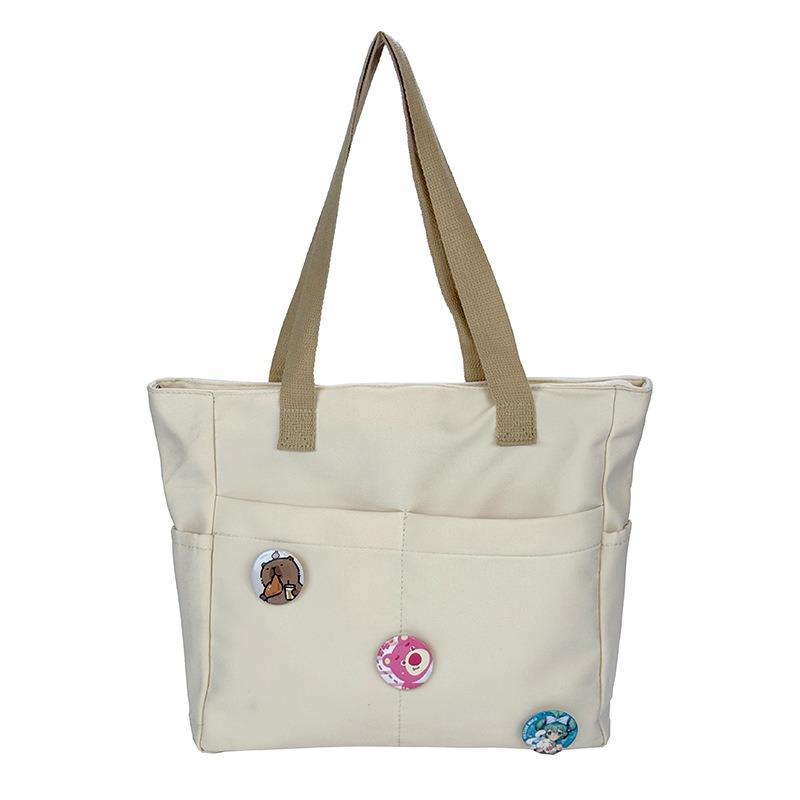 Weißer schräger Beutel mit großer Kapazität, einfarbige einfache lässige Umhängetasche, tragbare Make-up-Tasche für Schüler, zum Pendeln