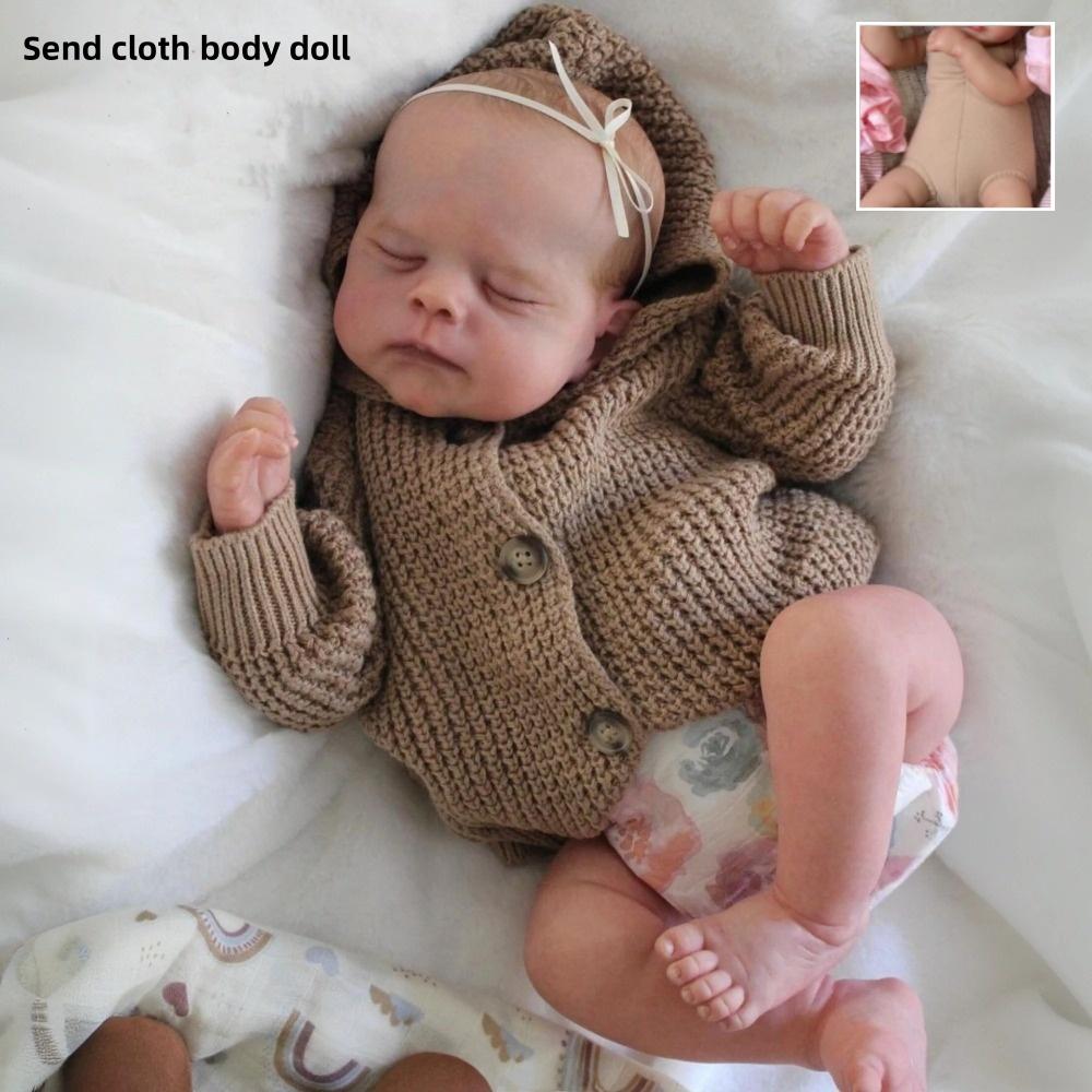 

Реалистичные 48 см Куклы Реборн с Тканевым Телом, с Закрытыми Глазами, Милый Свитер с Капюшоном, Кукла-Симуляция, Реалистичные Спящие Новорожденные Куклы для Детей, Праздничные Подарки cloth body