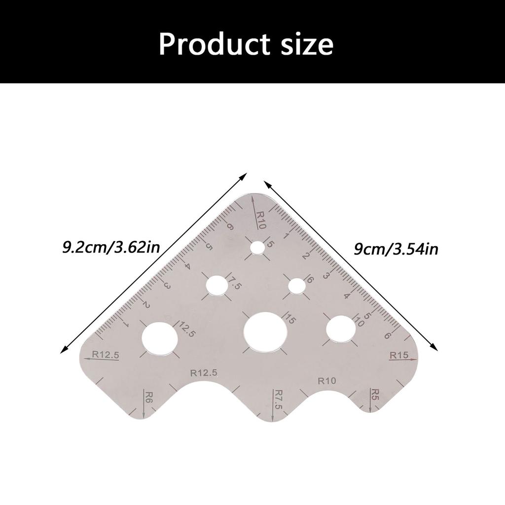 Stainless Steel Circle Template Round Leather Cutting Tool Corner Cutter for Measurement in Various Crafting Tasks