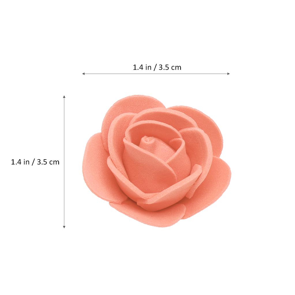 100Pcs 3.5cm Artificial Rose Heads Realistic Foam Fake Rose Heads for Wedding Decoration Party Home DIY Craft Projects