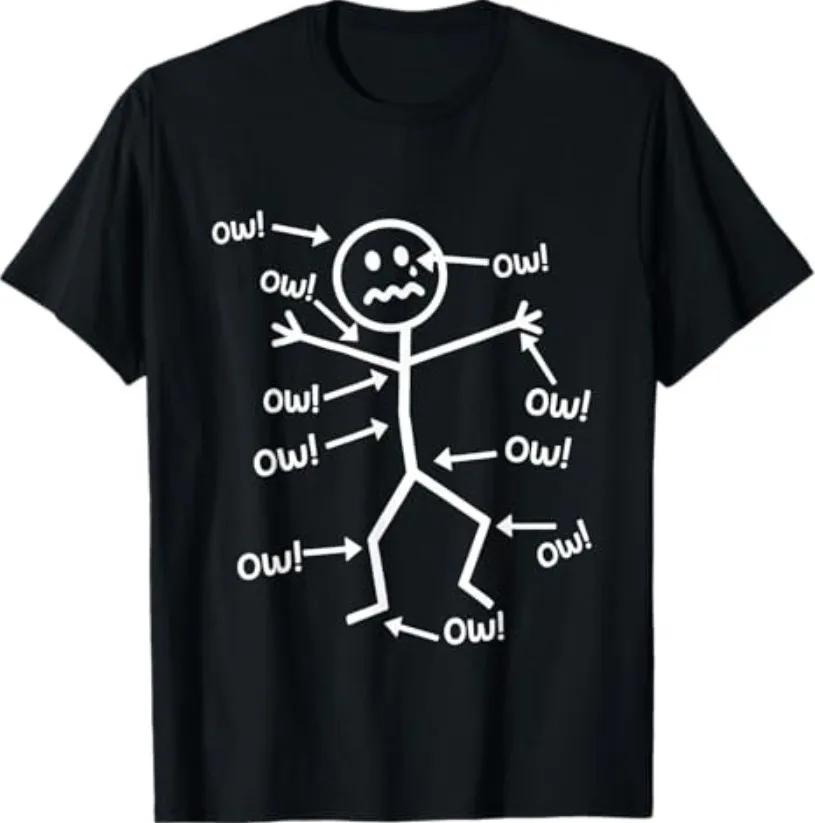 Ow Ow Ow Pain Humor T-Shirt Sassy Sarcastic Funny Body Art S разноцветный