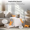 Cat Litter Box with Drawer,Enclosed Plastic Litter Box for Cat with Lid and Scoop,Front & Top Doors,Acrylic Window Little Box