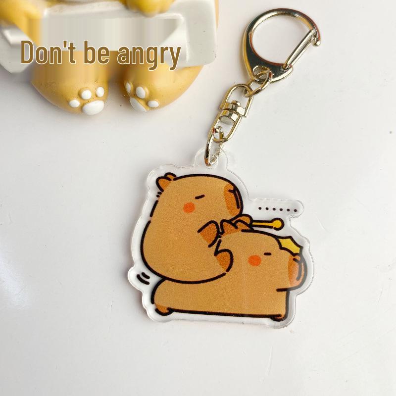 Double-Sided Acrylic Guinea Pig & Capybara Keychain – Cute, Funny Backpack Pendant, Small Gift