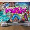Graffiti Wallpaper Cartoon 3d Mural Street Hip Hop Graffiti Wall Paper Brick Wall Background Home Decor