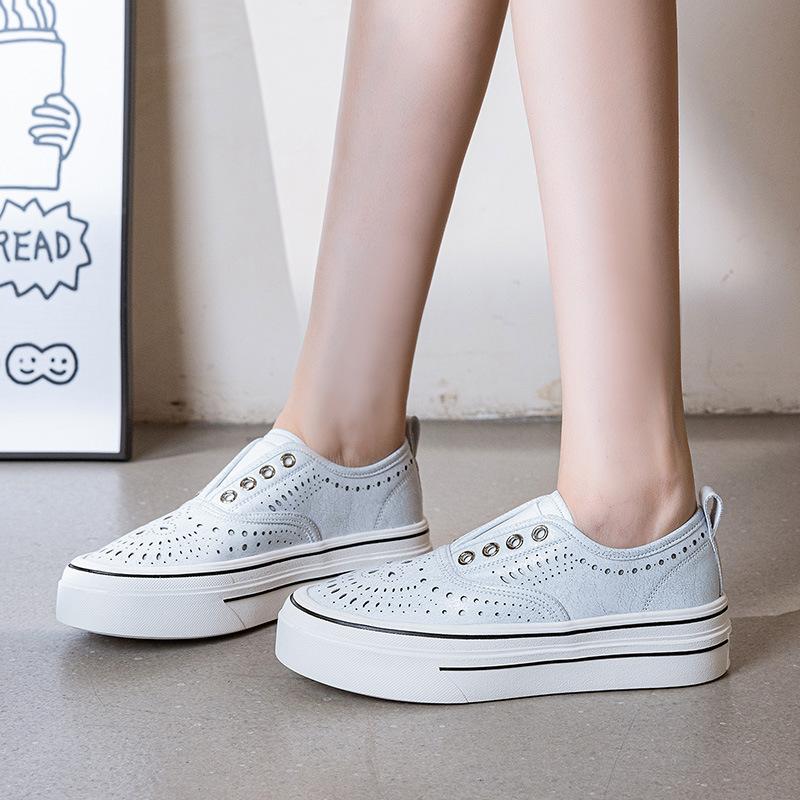 Loafers Women's Little White Shoes 2025 New Autumn Lazy Shoes Low-top Platform Casual Sports Board Shoes Fashion Single Shoes