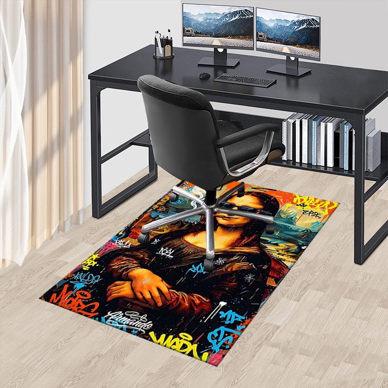 

1pc Armando Mona Lisa Graffiti Art Office Chair Mat - Festival Gift, Non-Slip Carpet for Home Decor, Suitable for All Seasons.P001 60cm by 90cm