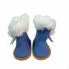 1:6 Miniature Doll Snow Boots Furry Lining for Hobbyists, Dioramas Blue 7CM