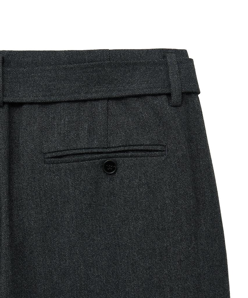 NOIRER Six-Pocket Wide Slacks (Charcoal)