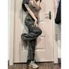 Damen Sommer Camouflage Overalls - Retro Hip-Hop Stil High Street Mode Jeans