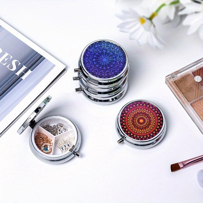 1PC 3-Compartment Mini Portable Jewelry Storage Bag Travel Organizer Travel Essential Storage Box